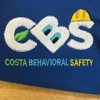 CBS Costa Behavioral Safety embroidered logo on a royal blue garment.